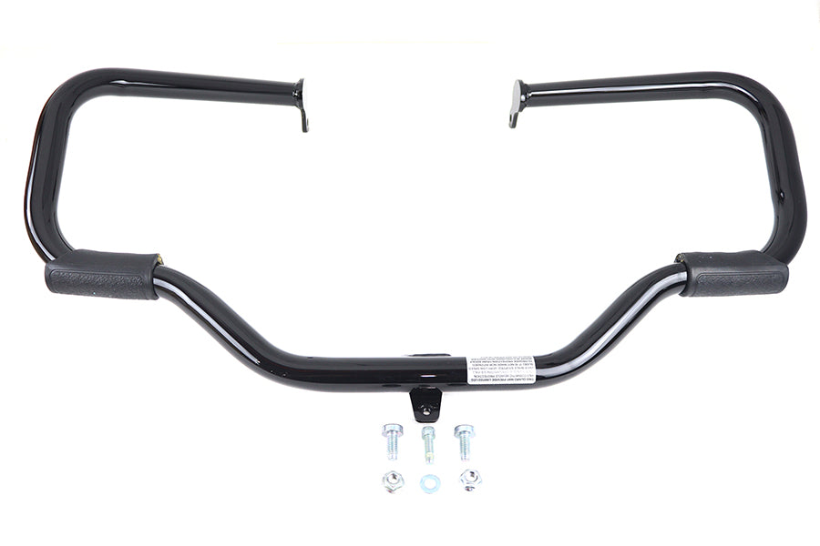 OE Gloss Black Front Engine Bar with Footpeg Pads