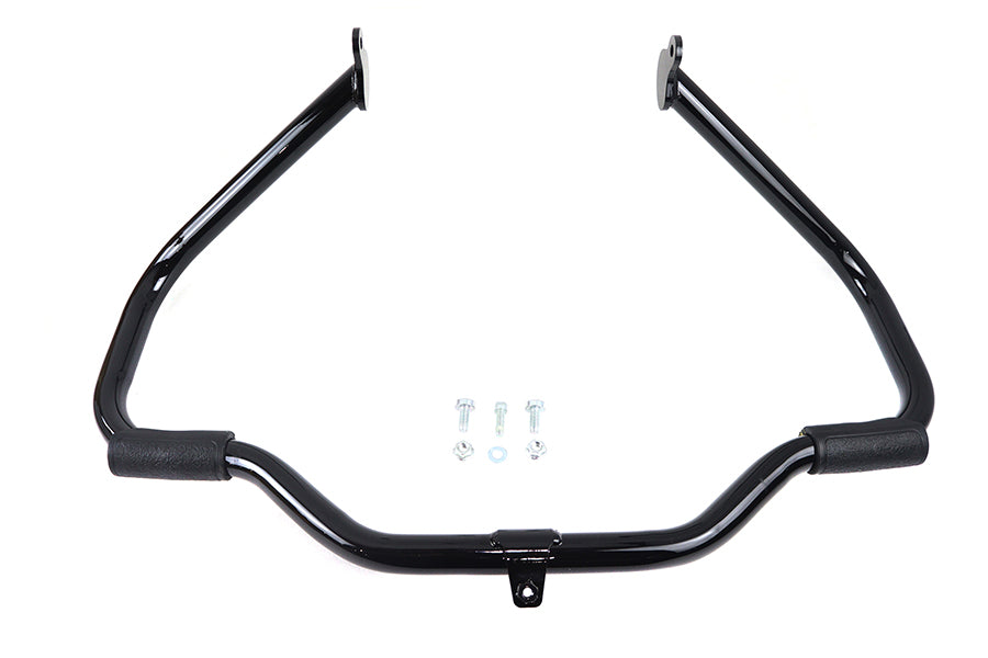 OE Gloss Black Front Engine Bar with Footpeg Pads