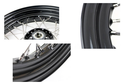 16 x 3.00" KH Type Star Hub Wheel Black