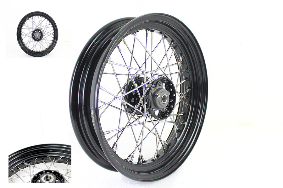 16 x 3.00" KH Type Star Hub Wheel Black