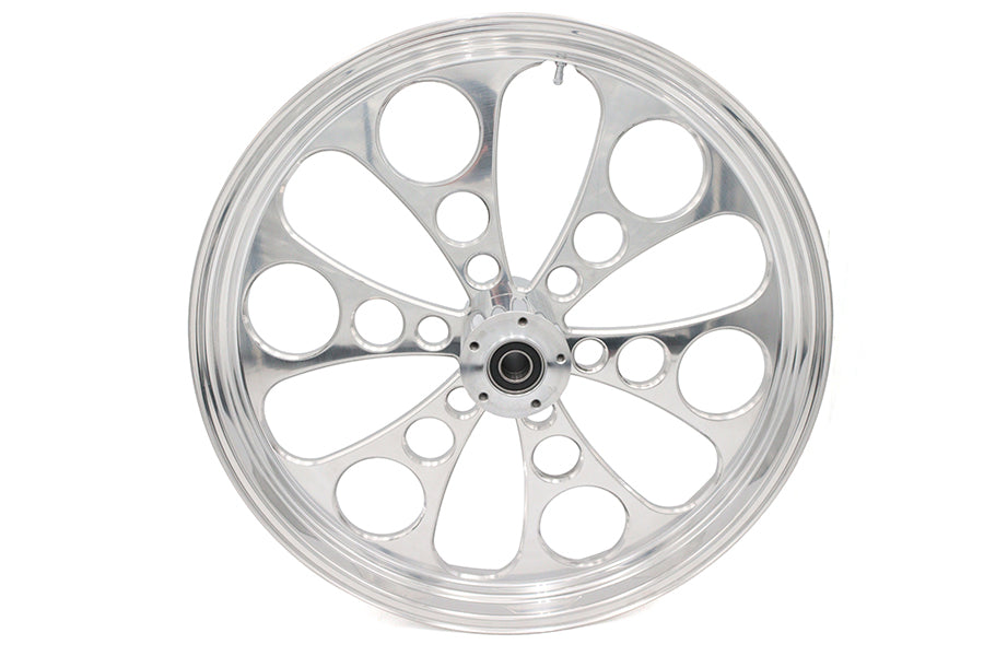 23 x 3.5" Kool Kat Front Wheel Polished Aluminum