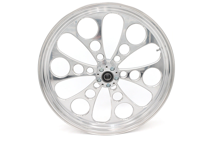 23 x 3.5" Kool Kat Front Wheel Polished Aluminum