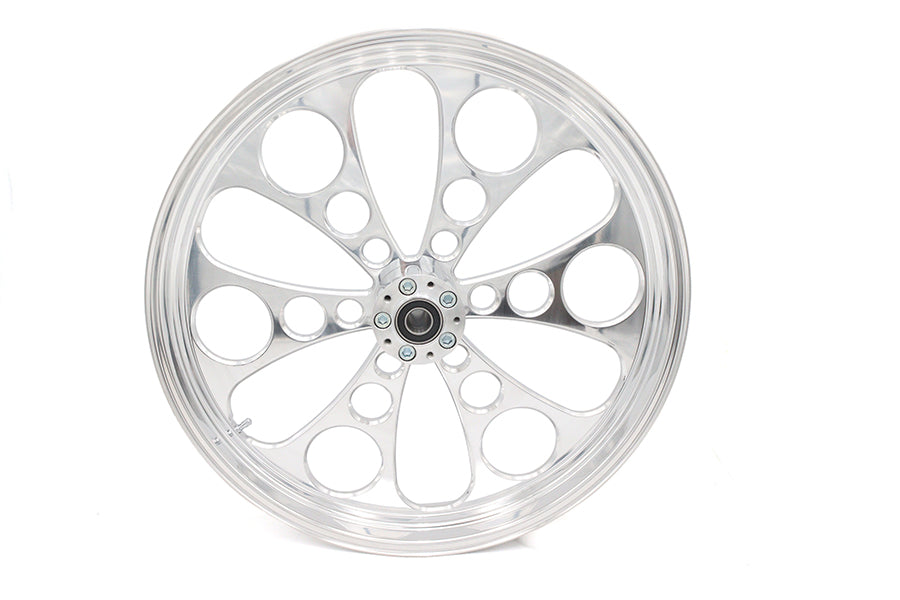 23 x 3.5" Kool Kat Front Wheel Polished Aluminum