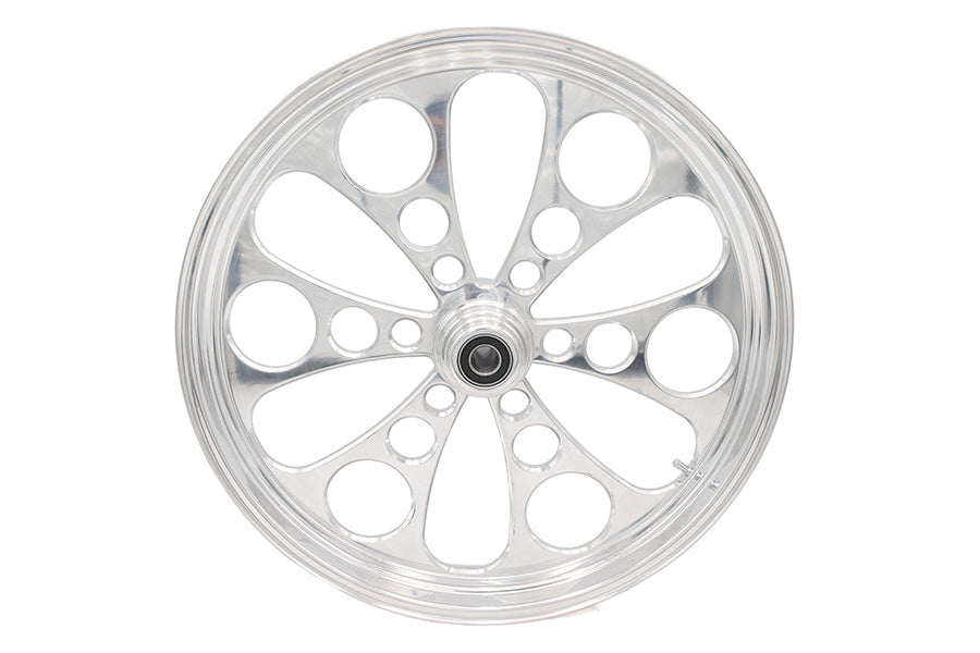 23 x 3.5" Kool Kat Front Wheel Polished Aluminum