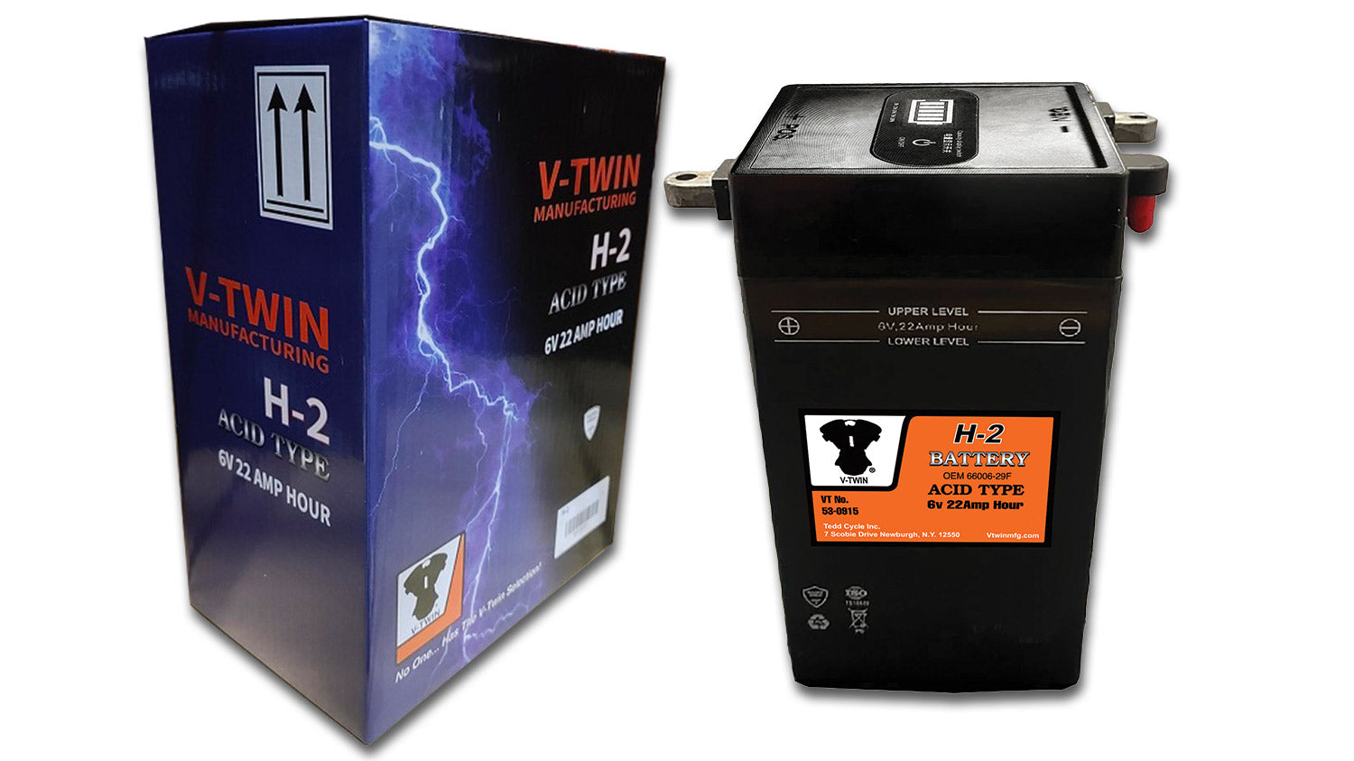 H-2 6 Volt 22 Amp Battery with Vent Tube