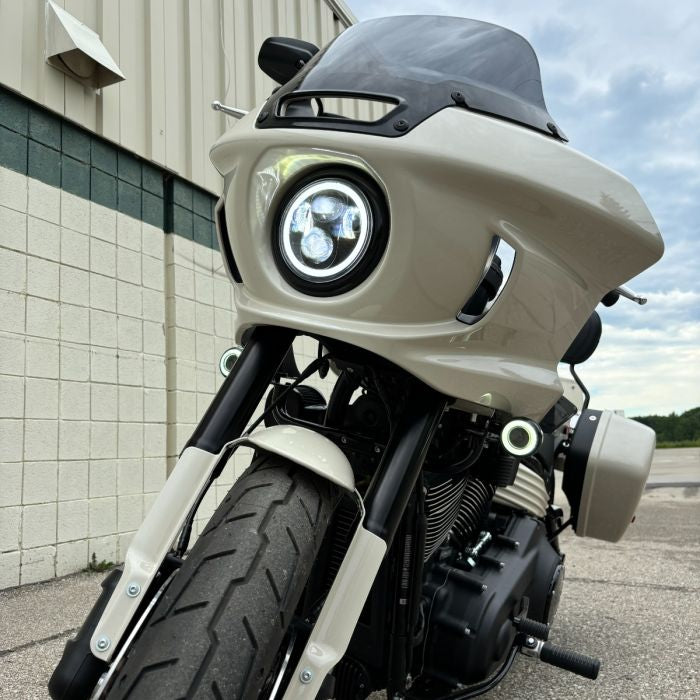 HOGWORKZ 5 3/4" LED Black HALOMAKER® Headlight on Harley