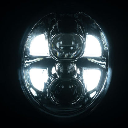 Harley® Breakout LED Chrome Headlight from HOGWORKZ low beam
