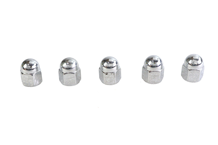 Chrome Acorn Nut Fine 1/4-28 Thread