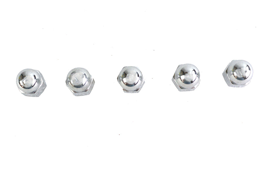 Chrome Acorn Nut Fine 1/4-28 Thread