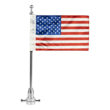 Chrome USA Flag / Pole with Luggage Rack Mount for Harley-Davidson® from HOGWORKZ assembled effect