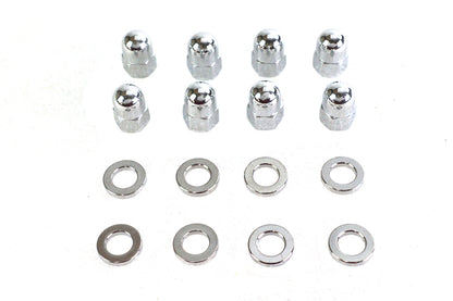 Chrome Cylinder Base Acorn Nut and Washer