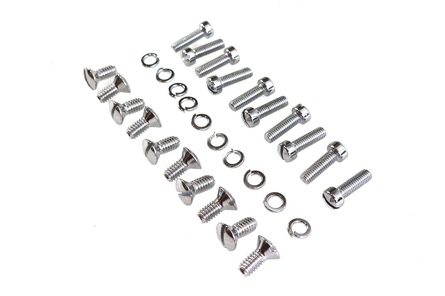 Chrome Outer Primary Cover Screw Set Stock
