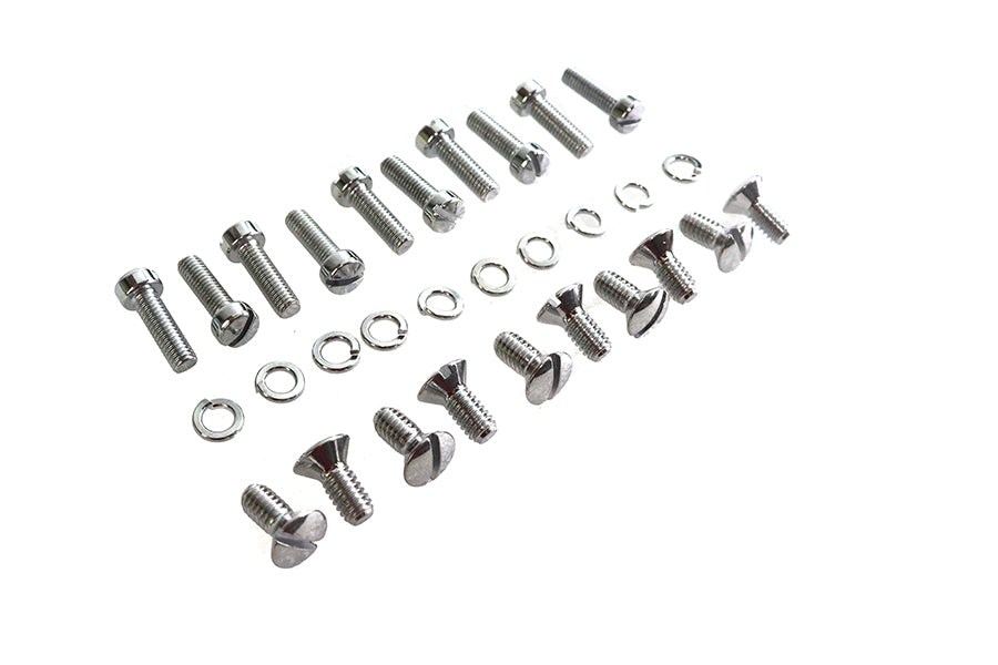 Chrome Outer Primary Cover Screw Set Stock