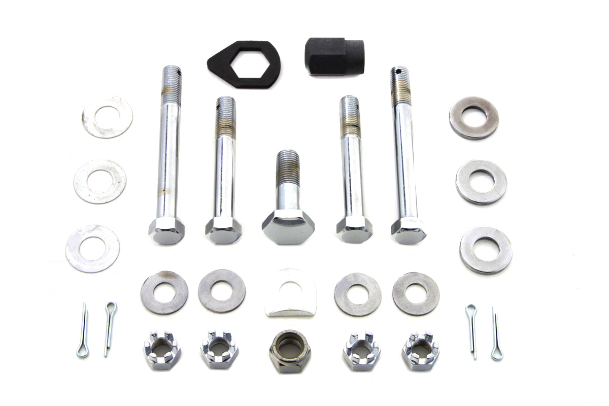 Chrome Upper and Lower Motor Mount Bolt Kit