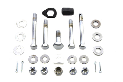 Chrome Upper and Lower Motor Mount Bolt Kit