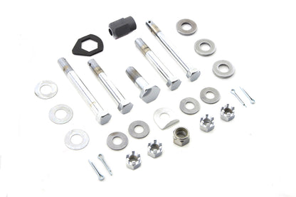 Chrome Upper and Lower Motor Mount Bolt Kit