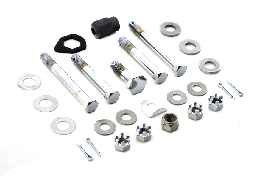 Chrome Upper and Lower Motor Mount Bolt Kit