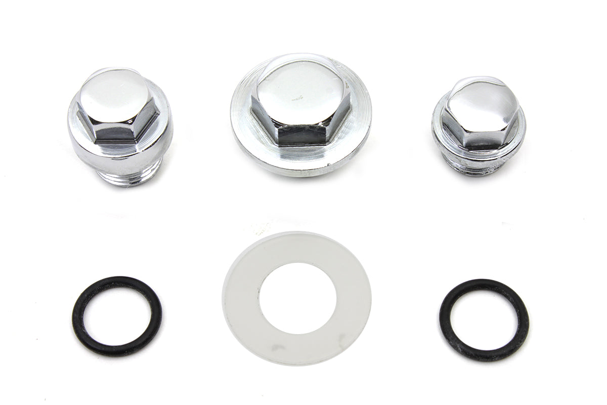 Oil Pump Screen Relief Plug Set Chrome