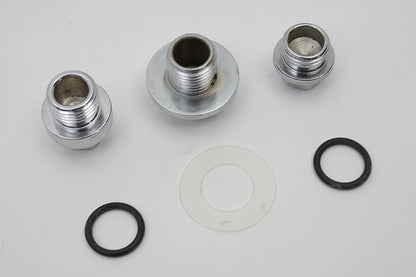 Oil Pump Screen Relief Plug Set Chrome