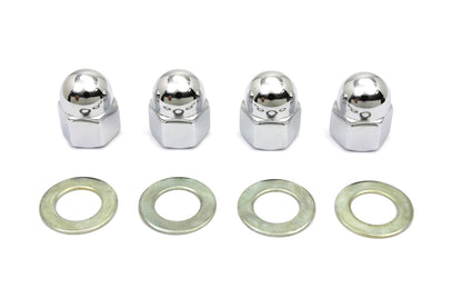 Rocker Arm Shaft Chrome Acorn Nut and Washer
