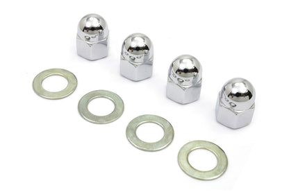 Rocker Arm Shaft Chrome Acorn Nut and Washer