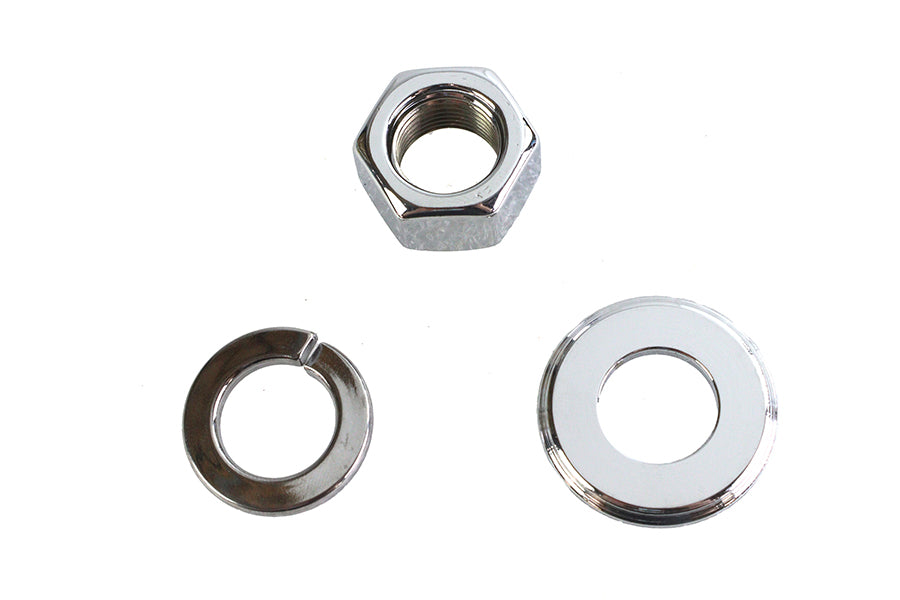 Chrome Front Axle Nut and Washer Kit