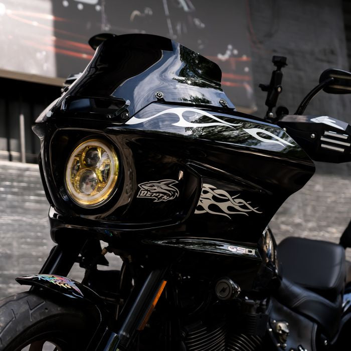 HOGWORKZ® Flowz™ 6" Windshield for Harley® Low Rider ST '22+ in Dark Smoke on Low Rider St