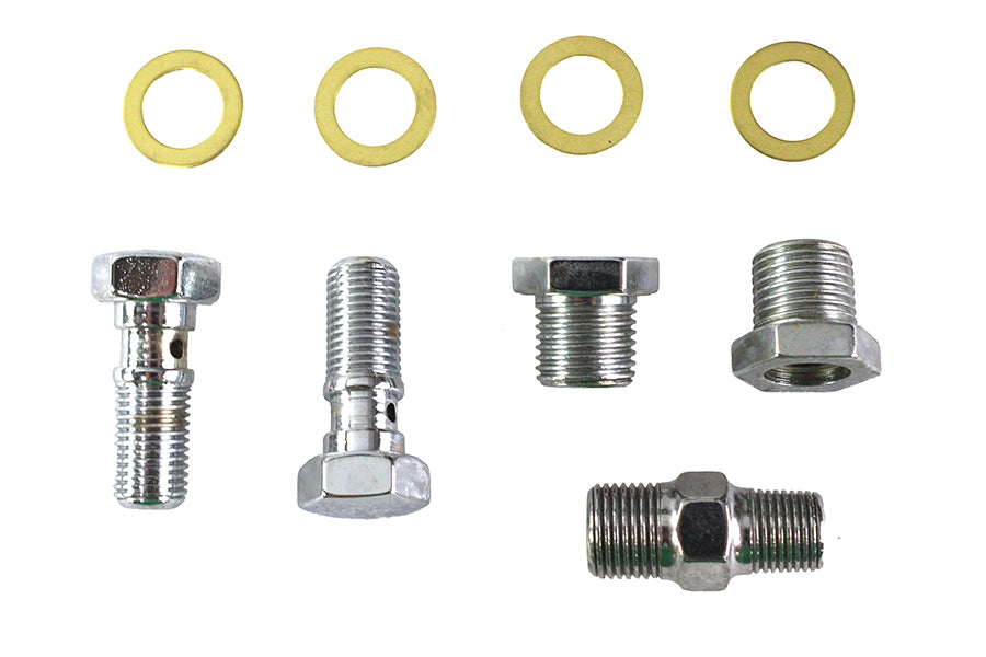 Oil Line Fitting Kit Chrome