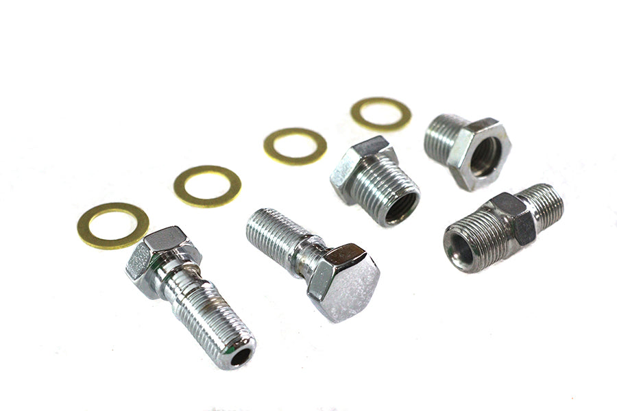 Oil Line Fitting Kit Chrome