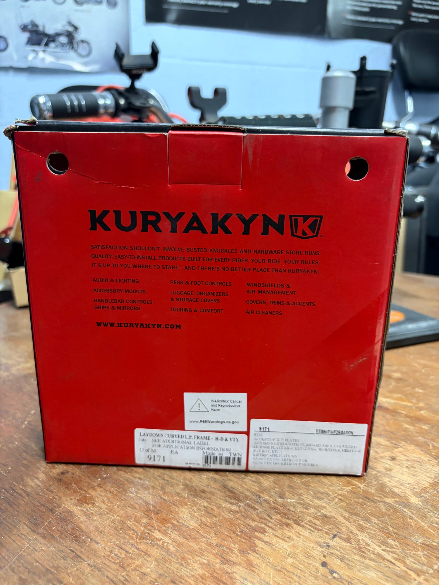 Kuryakyn 9171 Curved Laydown License Plate Holder 4in 7in NEW