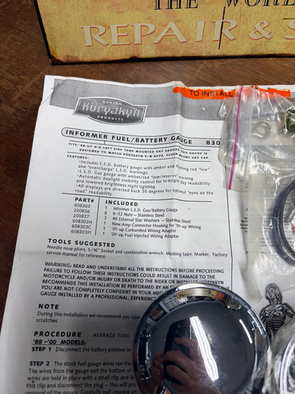 Kuryakyn 8303 Flush Mount LED Gas Cap & Fuel Gauge Harley