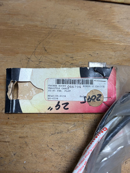 NOS Biker's Choice Black Vinyl Throttle Cable 66194 Harley Verify Fitment