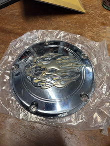Harley-Davidson Flame Logo Derby Cover Chrome Used Verify Fitment