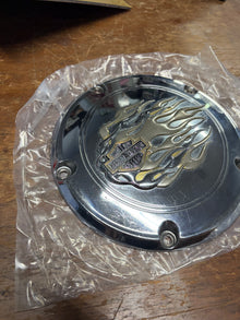 Harley-Davidson Flame Logo Derby Cover Chrome Used Verify Fitment