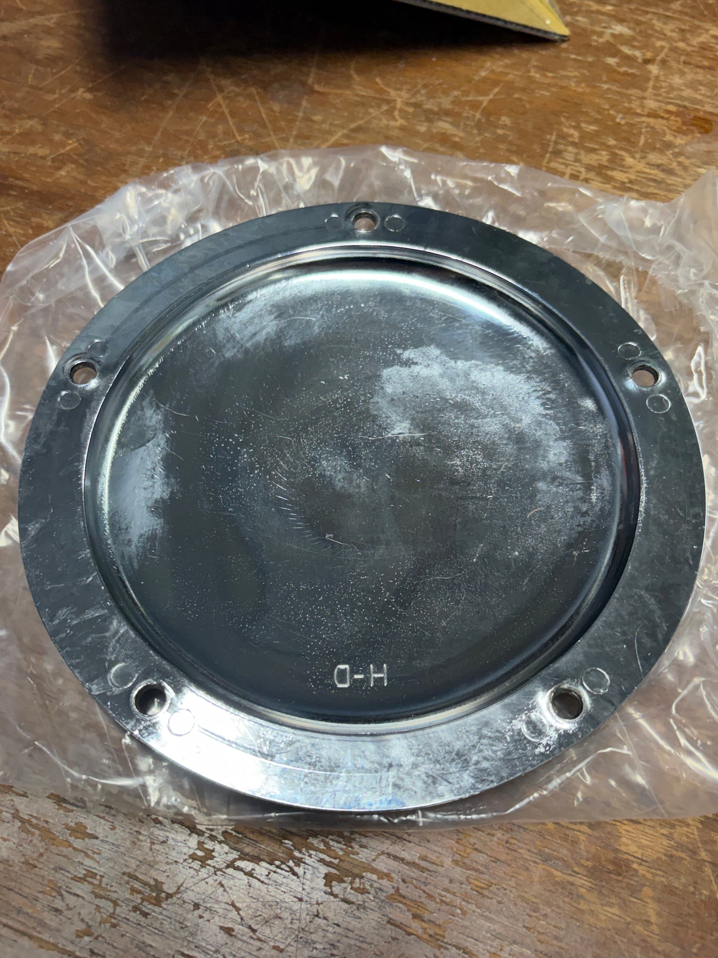 Harley-Davidson Flame Logo Derby Cover Chrome Used Verify Fitment
