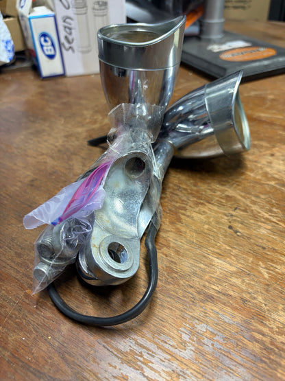 Harley Chrome Turn Signal Blinkers Set Wiring Hardware Used Custom
