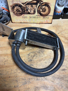 Vintage Lockhart Harley Oil Cooler with Forward-Control Oil Filter Relocation Kit