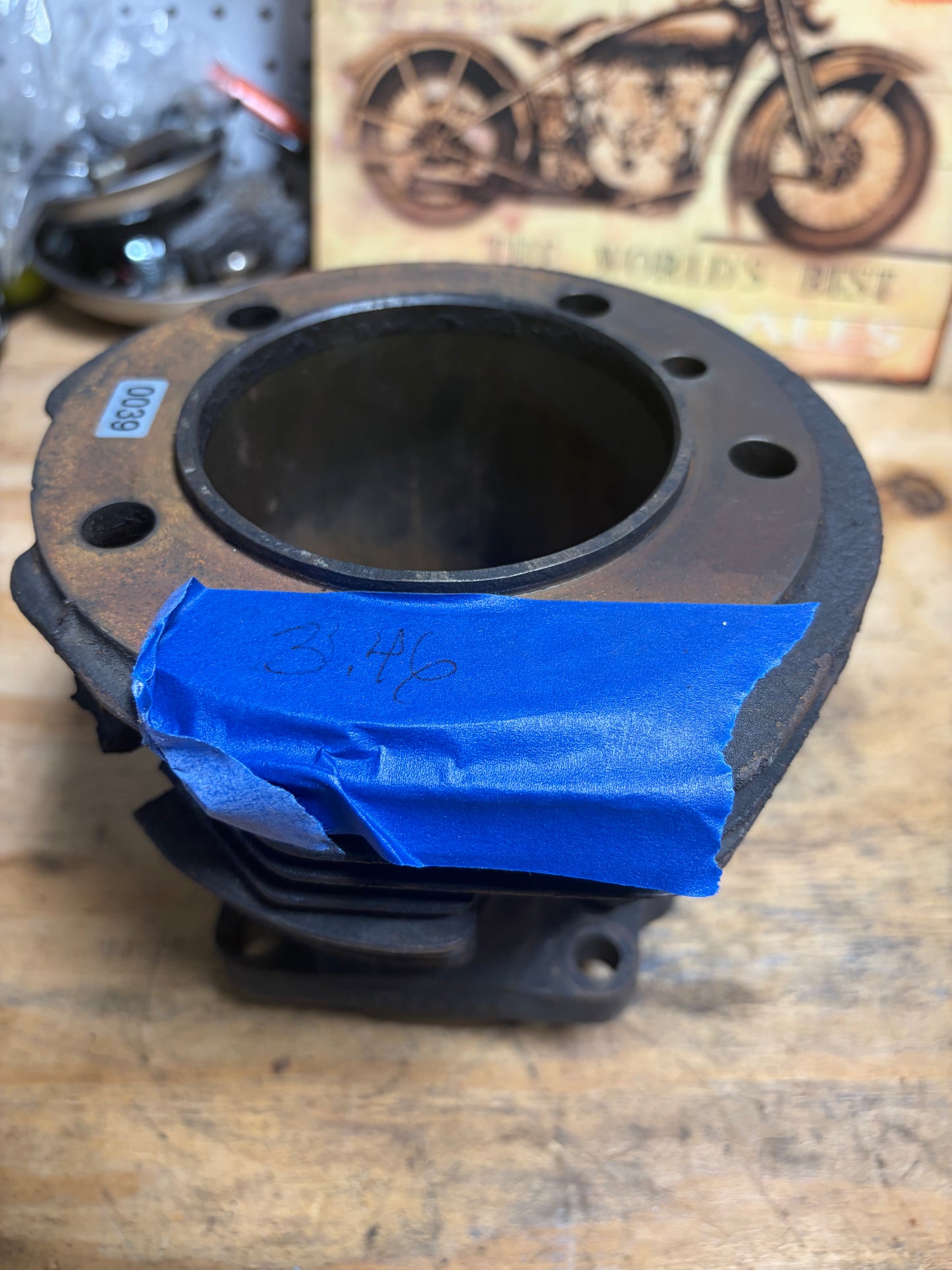 OEM Harley Shovelhead Rear Cylinder Jug 16587-66 – 3.46 in Bore / Approx. +.020
