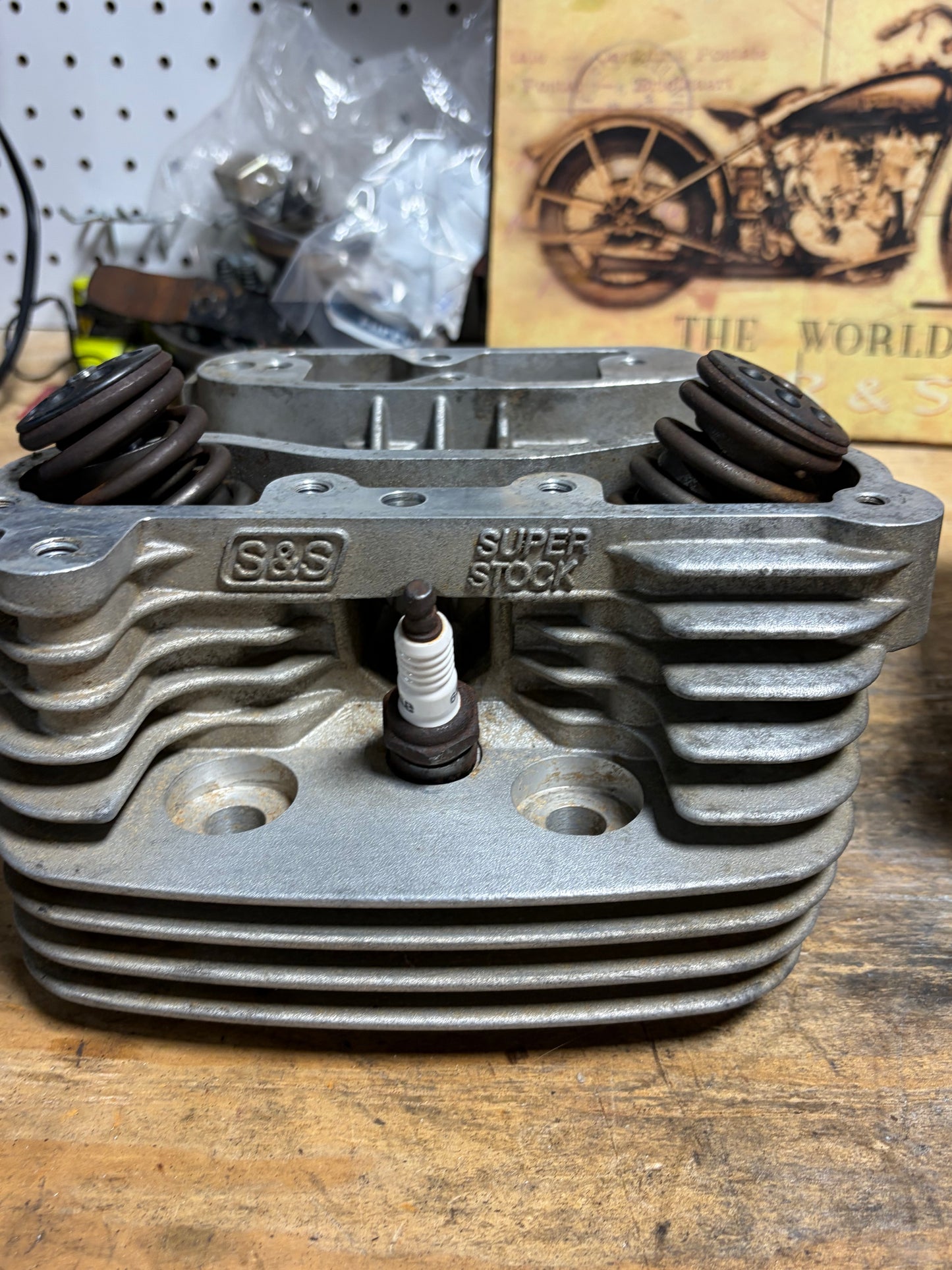 S&S Super Stock Evo Heads Pair 90-1000F 90-1000R Complete Rust Wear