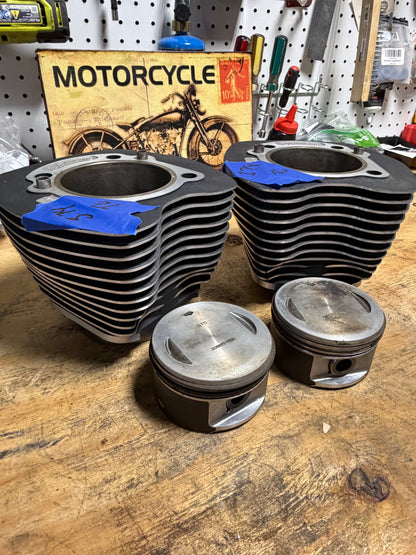 Harley OEM Twin Cam Cylinders Pistons Set 16593-99 3.75