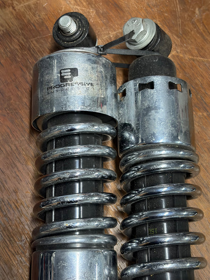Progressive 412 Rear Shocks 11in Harley Dyna 1991-2017 412-4037 Used
