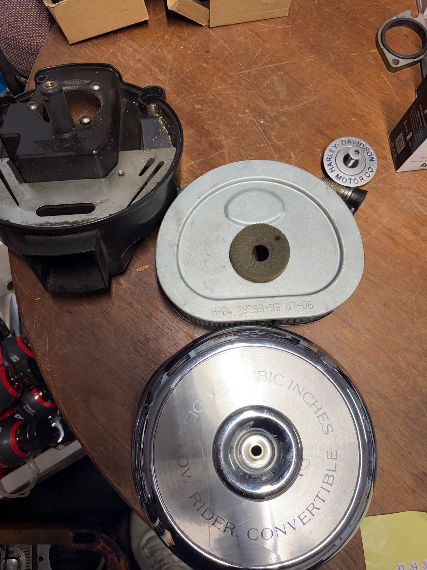 Harley OEM Low Rider 80ci Evo Air Cleaner Complete Assembly Used
