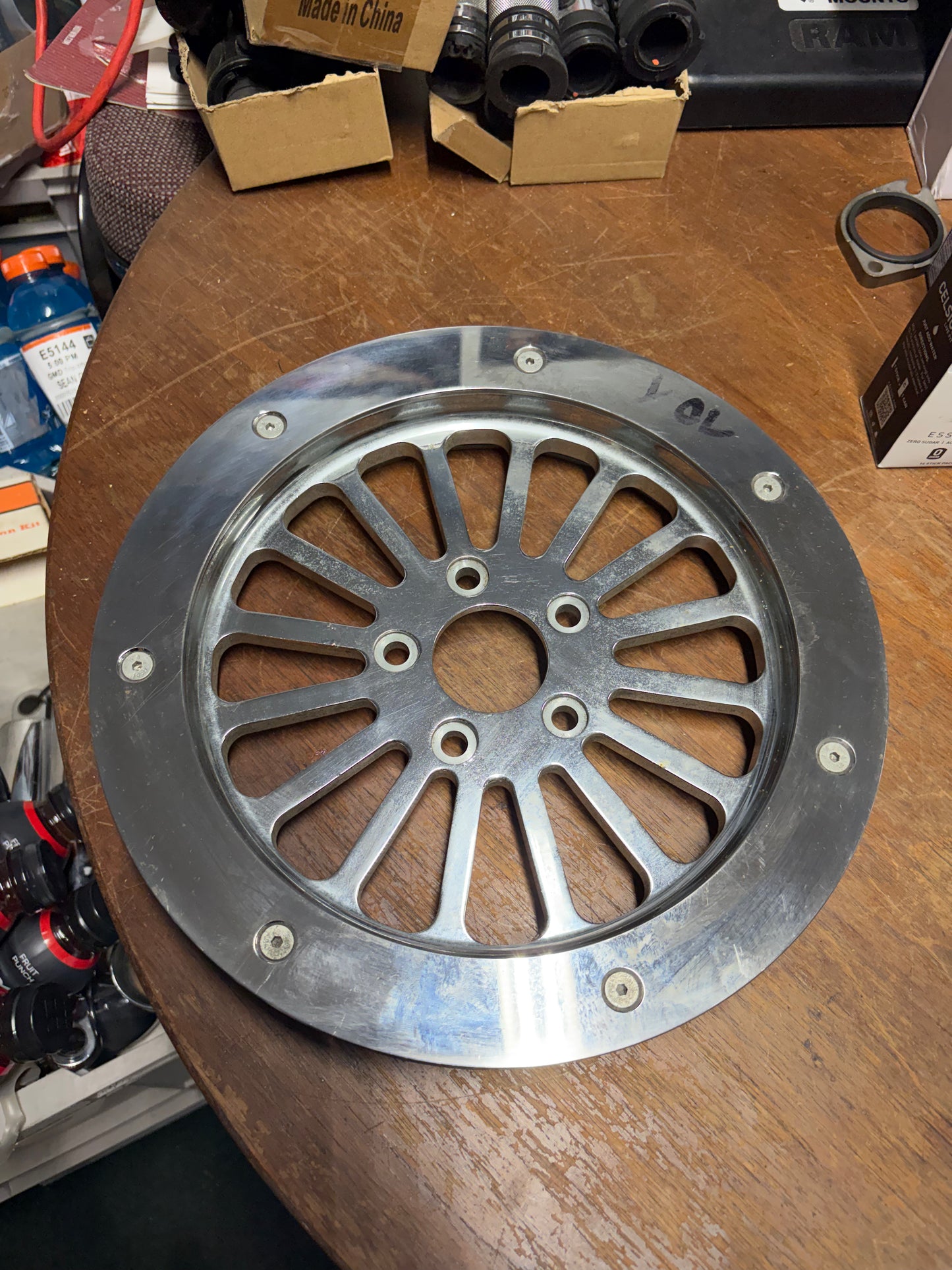 Harley 70T Chrome Rear Belt Pulley 1.75in Wide 12.75in Aftermarket Used