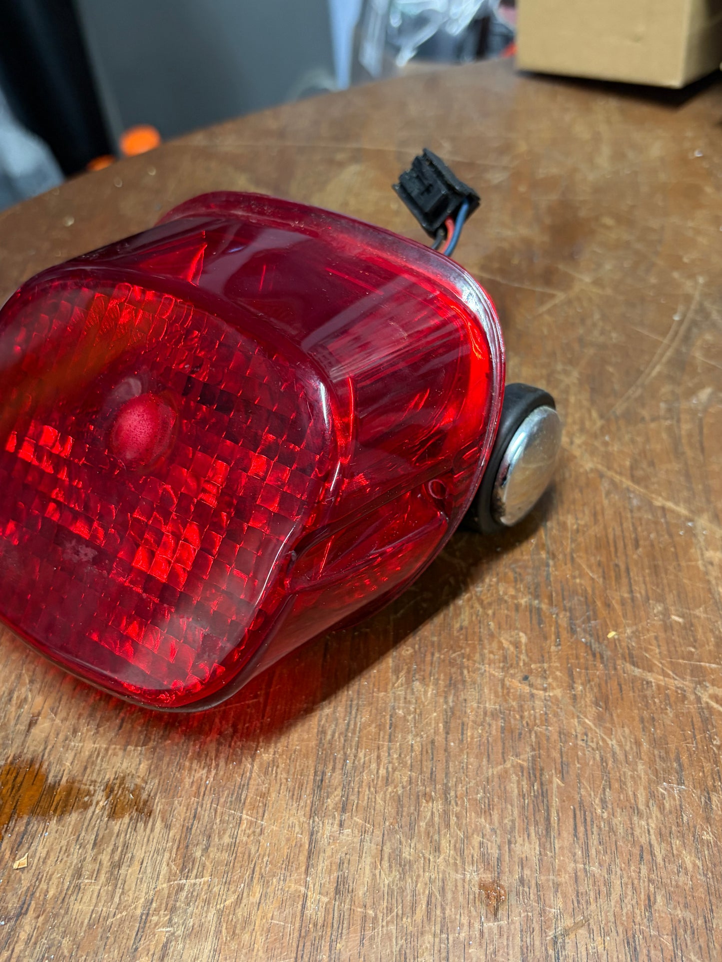 Harley Style Rear Tail Light ST-6172 Used No Cracks Plug Included