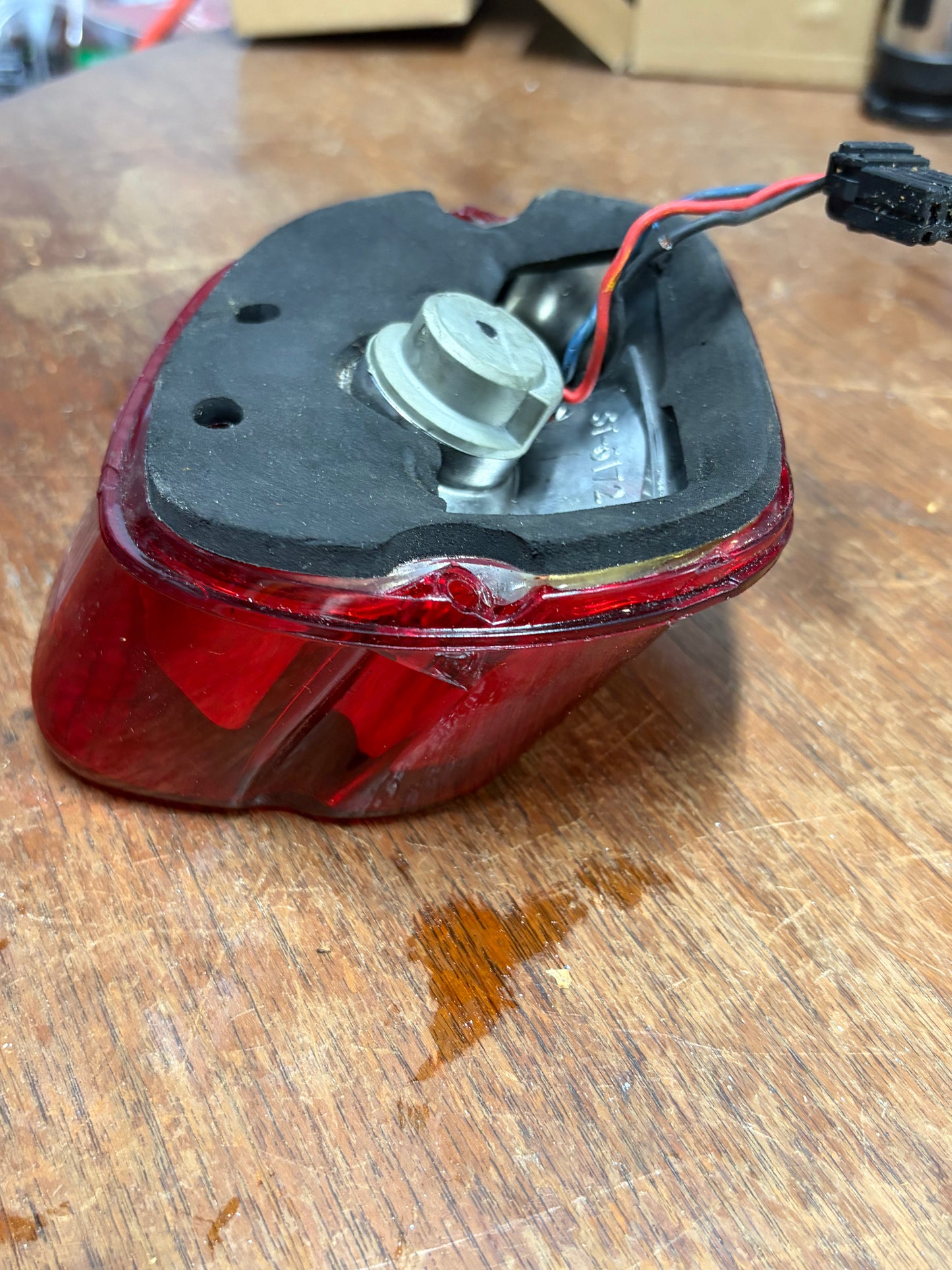 Harley Style Rear Tail Light ST-6172 Used No Cracks Plug Included