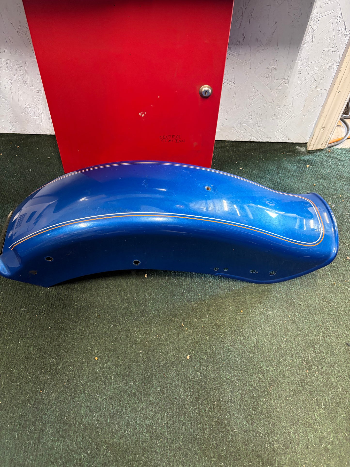 Harley Softail Rear Fender Blue Pinstripe OEM FXT
