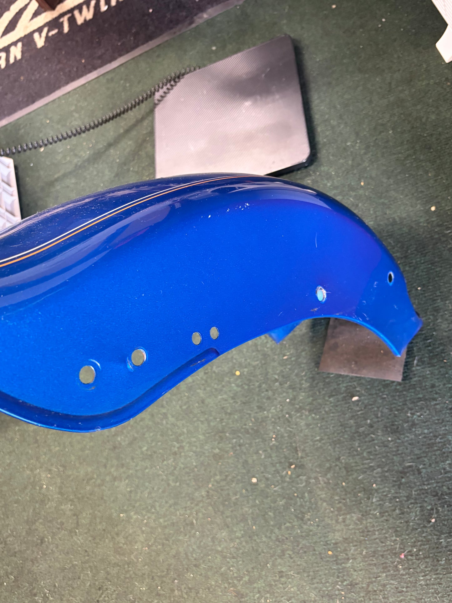 Harley Softail Rear Fender Blue Pinstripe OEM FXT