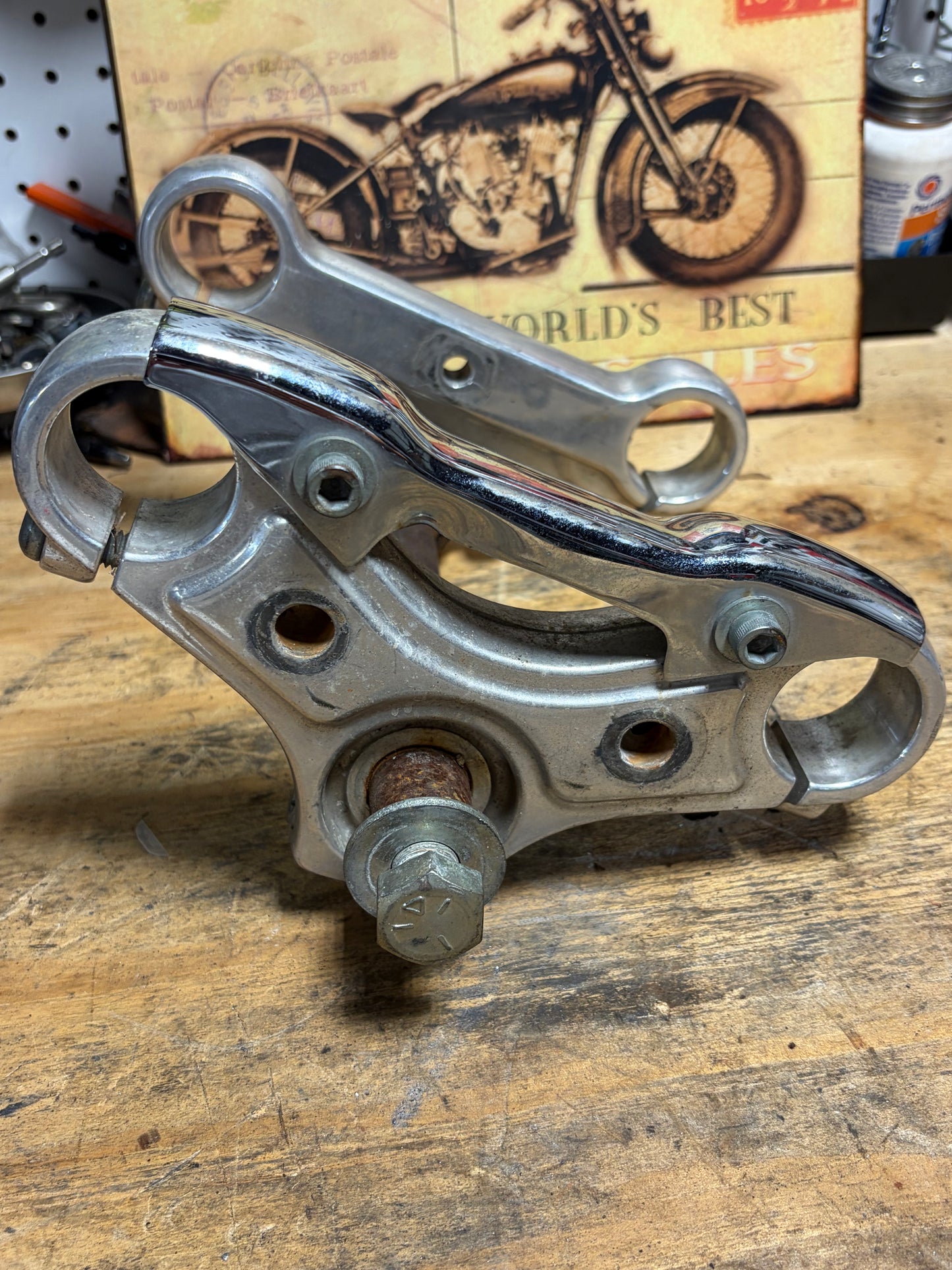 Harley Sportster 39mm Triple Tree Set Used Stem Rust Verify Year