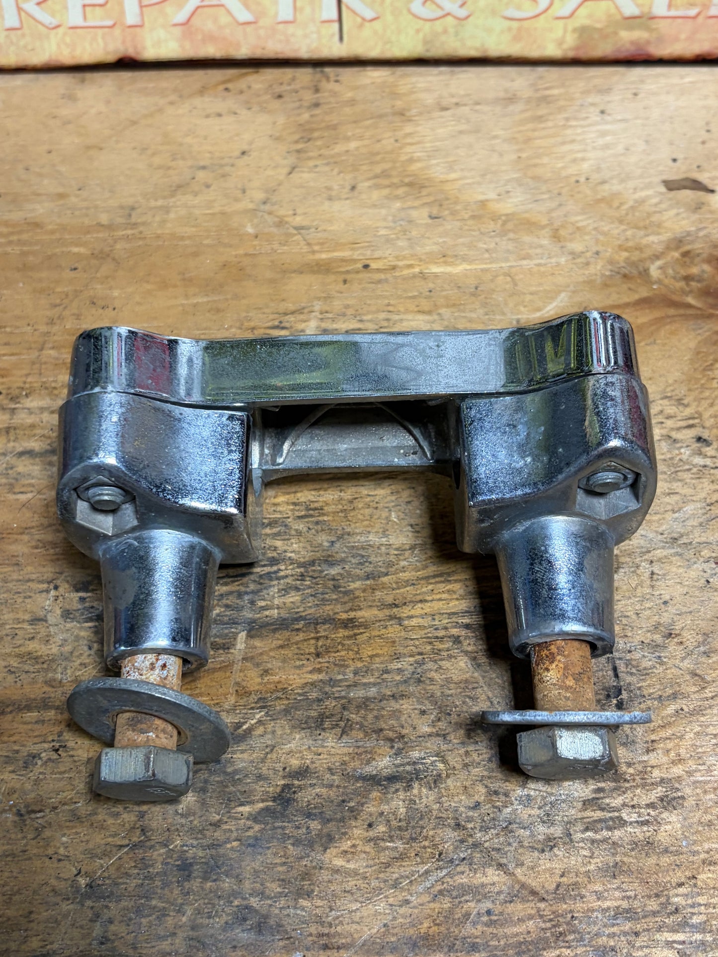 Harley Sportster 1in Handlebar Risers Top Clamp Hardware OEM Style Used