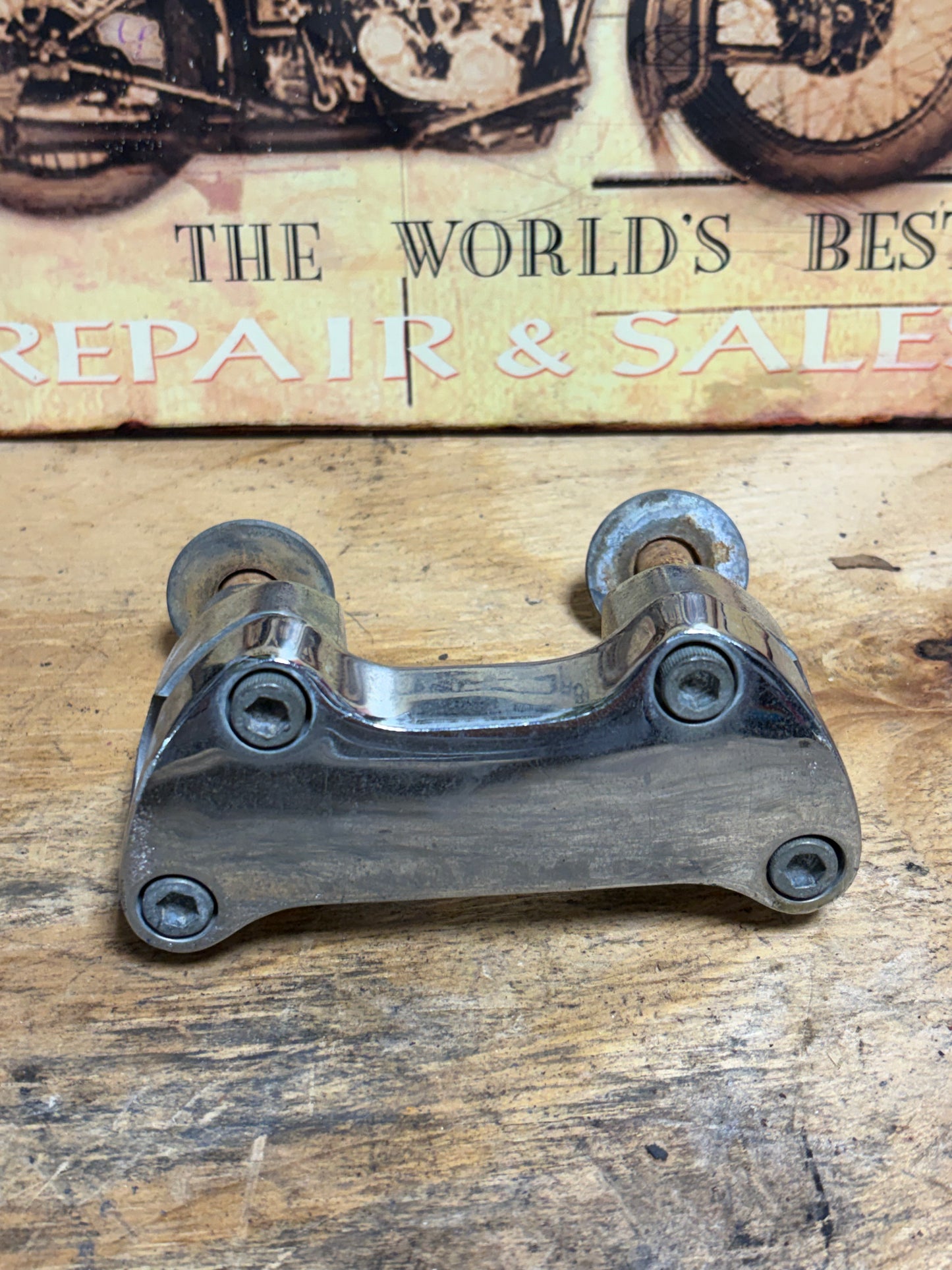 Harley Sportster 1in Handlebar Risers Top Clamp Hardware OEM Style Used